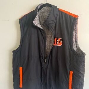 NFL Cincinnati Bengals reversible Black and Orange and gray puff  Vest XXL